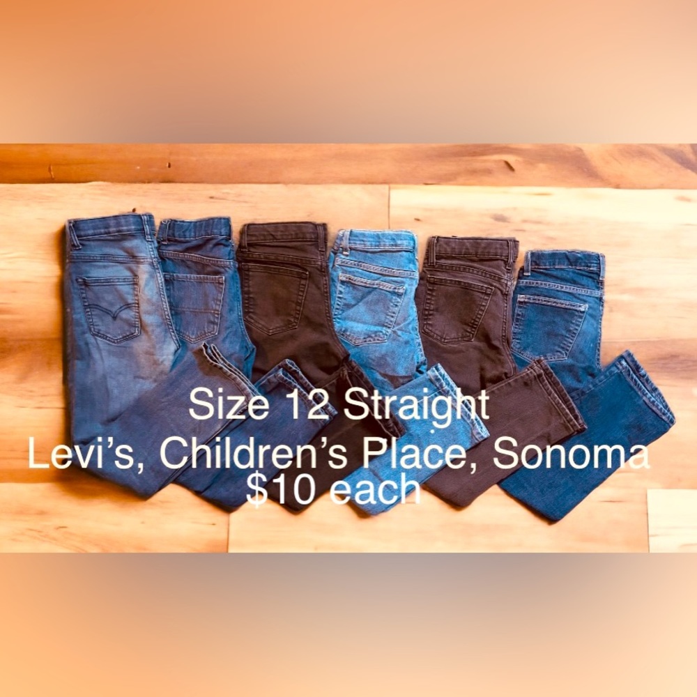 Boys Size 12 Jeans Lot, 6 pair sold together.